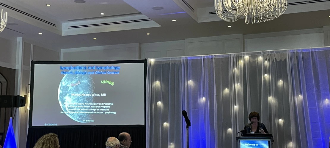 Dr. Marlys Witte presenting at Innovations in Wound Healing Society